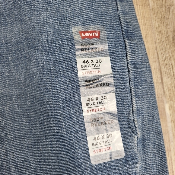 Men's Levi's 550 Relaxed-Fit Stretch Straight Blue Jeans 46x30 New - Picture 3 of 15